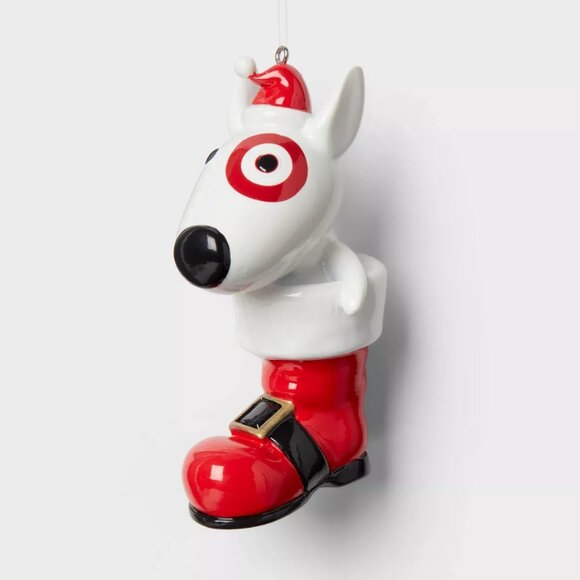 Target Bullseye Dog Santa Boot Christmas Ornament 2024 - Picture 1 of 3